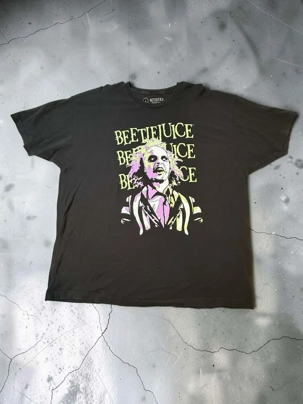 Beetlejuice Graphic Logo Men's Black Crew Neck T-Shirt
